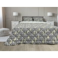 thumbnail image 1 of Feather Comforter & Sham Bedding Set, Hand Drawn Repeating Pattern Ornate Feathers Style, 3 pcs Duvet Set Microfiber Filling Quilt, 5 Sizes, Black White Mustard, by Ambesonne, 1 of 4
