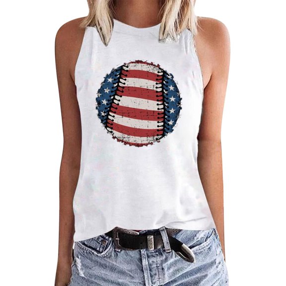 IROINNID Women's Casual Sport Tank Tops Sleeveless Loose Print Round Neck Fashion Tops Spring Saving Sale