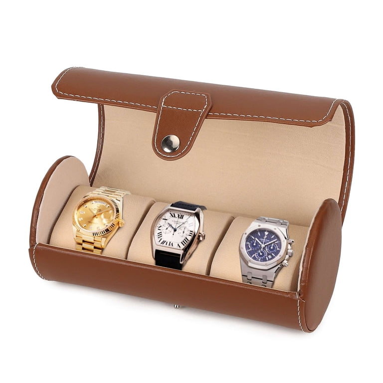 Ladies Travel 3 slot Watch Storage Display Organiz Amazon.com: ROSELLE Watch Roll Travel Case for Men and Women  main image 4