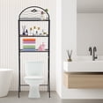 thumbnail image 2 of Yeshouse Estantería de almacenamiento para colocar sobre el inodoro, independiente, de 3 niveles, organizador de baño - 170 cm de alto, diseño que ahorra espacio, color negro, fácil montaje, 2 of 8