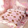 thumbnail image 3 of meiyoeat Cute Basketball Quilt King for Girls, Kawaii Pink Bow Star King Coverlet Set, 3-Piece, 1 Comforter and 2 Pillowcases, 3 of 7