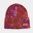 thumbnail image 4 of Dyfzdhu Hat Warm Chunky Cable Knit Tie Dye Hats Soft Stretch Thick Cute Knitted Cap for Cold Weather Brown, 4 of 5