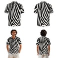 thumbnail image 2 of Xixirimido Zebra Stripe Black Print Hawaii Couple Matching Outfit Men's Hawaiian Shirt and Women's Summer Sleeveless Dress Soft Midi Beach Dresses Matchable Couple Outfits, S, 2 of 7