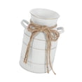 thumbnail image 2 of Jarrón tipo jarra de leche, diseño antiguo vintage, maceta estilo boho, cubo para flores, estilo rústico Blanco, 2 of 9