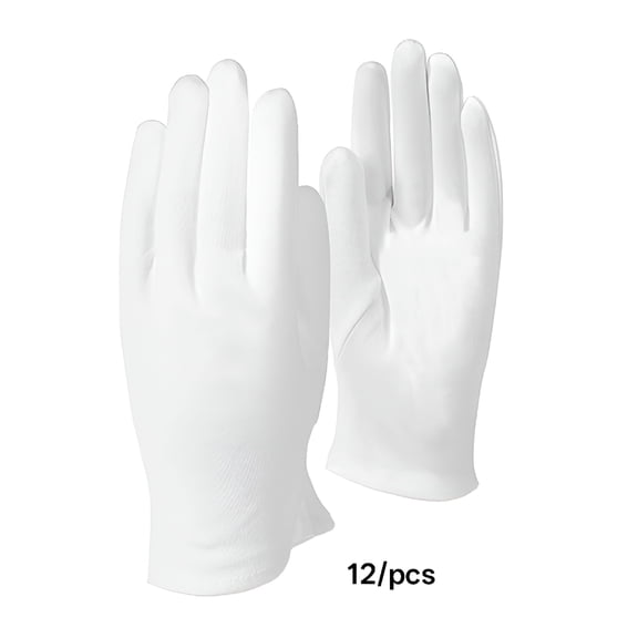 TELOLY 12 Pairs White Cotton Gloves for Dry Hands,Moisturizing Spa Gloves,One Size