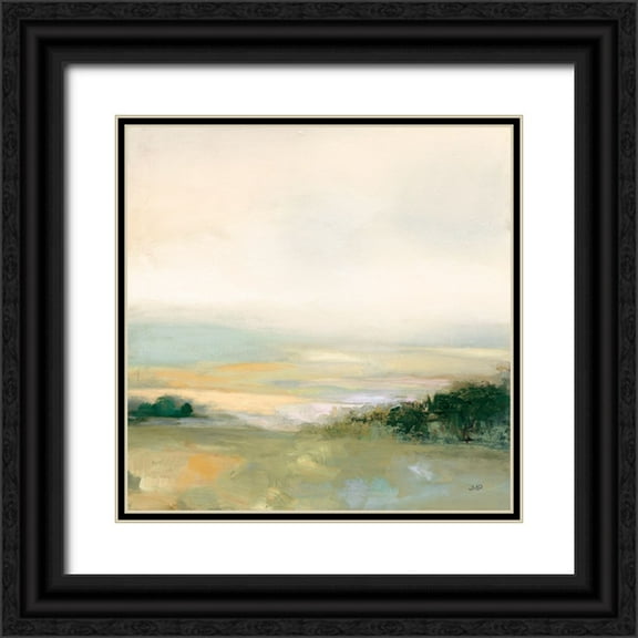 Purinton, Julia 12x12 Black Ornate Wood Framed with Double Matting Museum Art Print Titled - Dark Glowing Valley Neutral