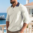 thumbnail image 5 of Long Sleeve Polo Shirt for Men Breathable Oversized Lightweight Polo Classic Fall Top for Weekend Gathering, 5 of 9