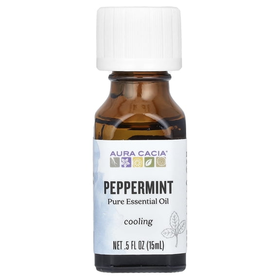 Aura Cacia Peppermint Pure Essential Oil Cooling - 0.5 fl oz