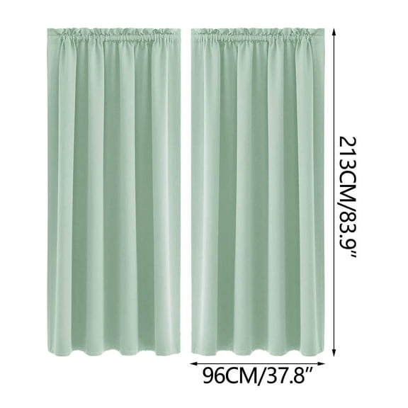 Thermal Blackout Curtain Energy Saving Room Darkening Drape Scandinavian Mint Green 38x84 Inches 2 Panels