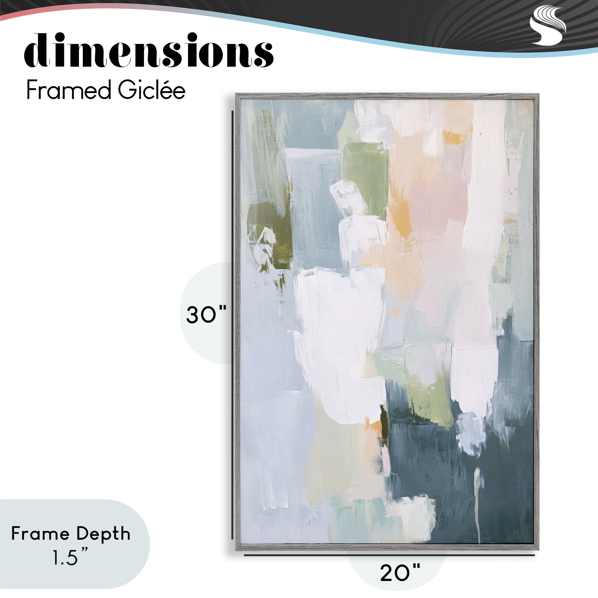 Stupell Industries Abstract Pastel Brushstroke Composition Gray Framed Giclee Art, design by Petal Prints Design