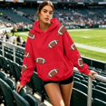 thumbnail image 4 of GILIGEGE Game Day Hoodies for Women Casual Funny Graphic Football Sweatshirt with Pocket,Oversized,Cozy,Cheer Mom,Y2K,Crew Neck Long Sleeve Fall Season Pullover Tops Clothes Red XL, 4 of 6