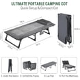 thumbnail image 2 of 4-Position Reclining Folding Camping Cot with Mattress and Pillow, Portable Lounge Chair Bed for Sleeping, Travel, Garden, Pool, or Office, 2 of 9
