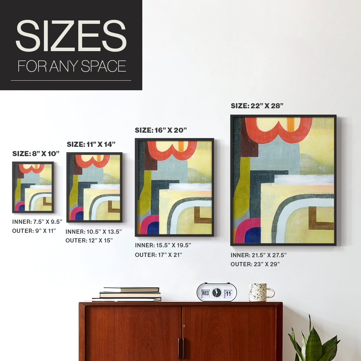 City of Rainbows II Framed Print in Black Solid Wood Framed Print No Nail Hanging
