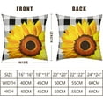 thumbnail image 6 of Sunflower Pillow Covers 18x18 Set of 2 Farmhouse Buffalo Plaid Bee Gnome Yellow Floral Throw Pillow Cover Spring Summer Flower Decorative Pillow Cases for Sofa Chair Patio Bed Couch, 6 of 6