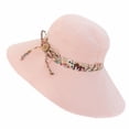 thumbnail image 2 of CHENjy Sunhats for Women UV Protection, Wide Brim Foldable Summer Beach Hat, Lightweight Packable Travel Visor, Casual Outdoor, Pink, 2 of 7