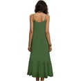 thumbnail image 6 of ClodeEU Women's Linen Round Neck Sleeveless Maxi Dress ,Spaghetti Strap Backless Casual Loose Long Dress Green,Womens Plus M, 6 of 7
