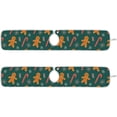 thumbnail image 3 of Coolnut 2 Pack Faucet Dry Mat for Kitchen Sink,Gingerbread Man Green 30x5 Inch Faucet Drying Mat Absorbent Mat Fast Dry Mat for Kitchen, Bathroom, 3 of 7
