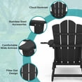 thumbnail image 4 of RIAFUN Outdoor Patio chair, Folding HDPE Resin Adirondack Chair with Double Cup Holder, Black, 4 of 6