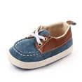 thumbnail image 5 of Baby Boys Shoes Soft Sole Infant Canvas Sneakers Lace-up Cozy Shallow Shoes Toddler Prewalker Newborn First Walker Crib Shoes Solid Color 0-18M, 5 of 6