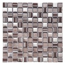 The Tile Life Modern Cappuccino Matte Glass Grid Mosaic Wall Tile, 12 x 12 in, 1-Piece