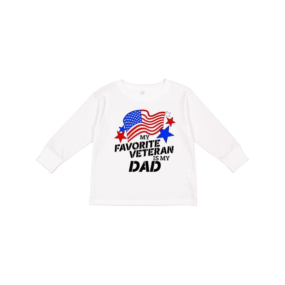 Inktastic My Favorite Veteran is My Dad Boys or Girls Long Sleeve Toddler T-Shirt
