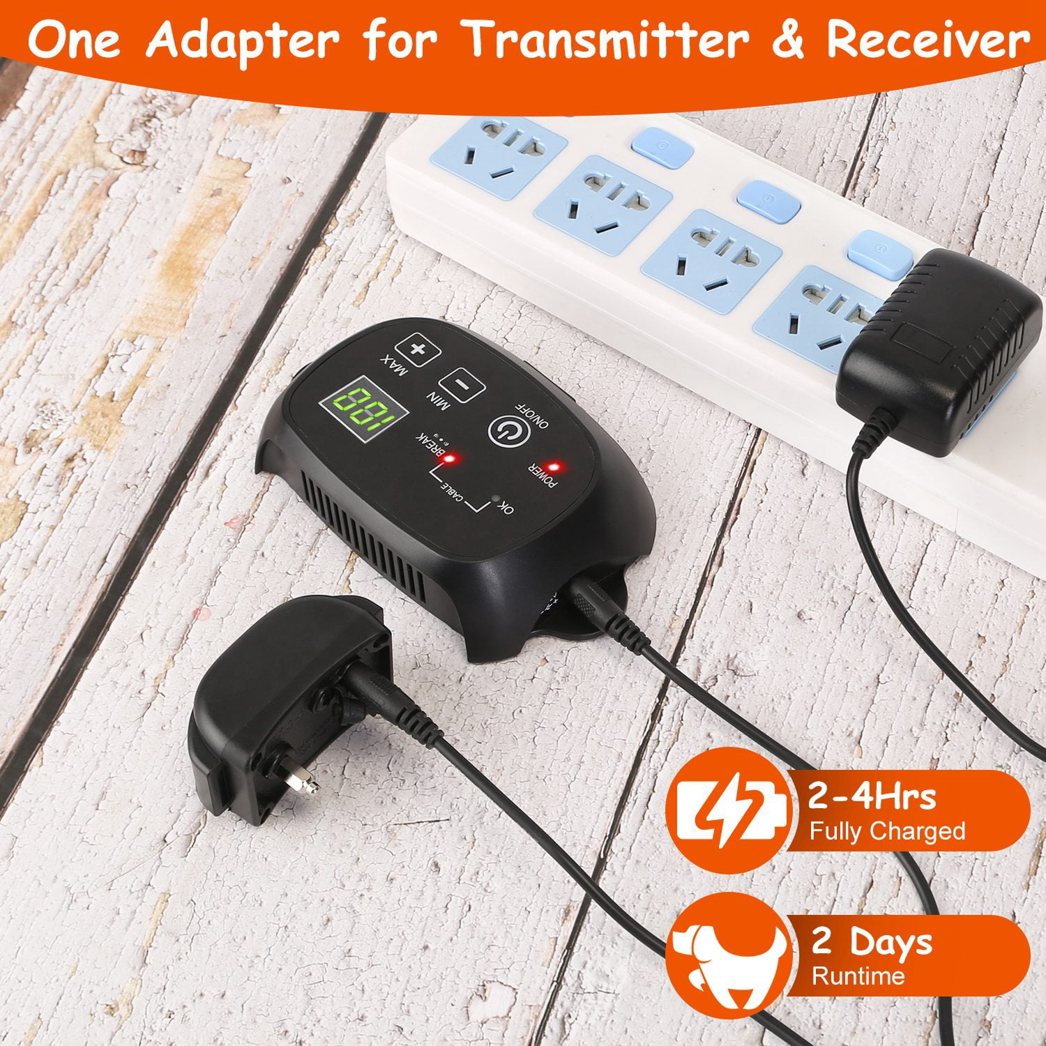 TeqHome Underground Dog Fence System with 100 Adjustable Levels IPX7 Waterproof Rechargeable 1 Receiver for All-Sizes Dog Covers up to 0.75 Acre