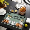 thumbnail image 4 of Happy Halloween Horror Pumpkin Ghost Linen Place Mats Set Of 4 12x18 Inch Halloween Table Mat Heat-Resistant Washable Durable Place Mat for Party Kitchen Dining Home Decoration, 4 of 6