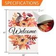 thumbnail image 2 of Fall Decorations Pumpkin House Flag 28x40 Inch Maple Leaves Sunflower Thanksgiving Welcome Vertical Double Sided Yard Outdoor Decor, 2 of 6
