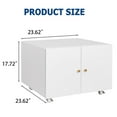 thumbnail image 3 of Towallmark Support d'Imprimante en Métal 17,7 Pouces avec Rangement, Armoire d'Imprimante Mobile Roulante pour Maison/bureau, Étagère Réglable Table d'Ordinateur avec Roues, Support d'Imprimante 3D Blanc, 3 of 7