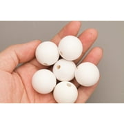 White Wood Beads Round 24mm Sold Per Pkg Of 20 Beads