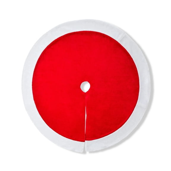 Plush Christmas Tree Skirt, Red and White, 48", by Holiday Time