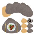 thumbnail image 1 of Manteles Individuales para 6 Piezas con Posavasos de Doble Cara de Cuero PU Tapete para Mesa Antideslizante y Resistente al Calor para Restaurante, Hotel, Cafetería, 1 of 7