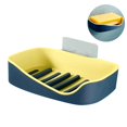thumbnail image 3 of 1pc Square Double Drain Soap Dish Hollow Plastic Soap Box Open Square Soap Box Soap Holder with Raised Column Increasing Bottom for Bathroom Toilet Kitchen, 3 of 8