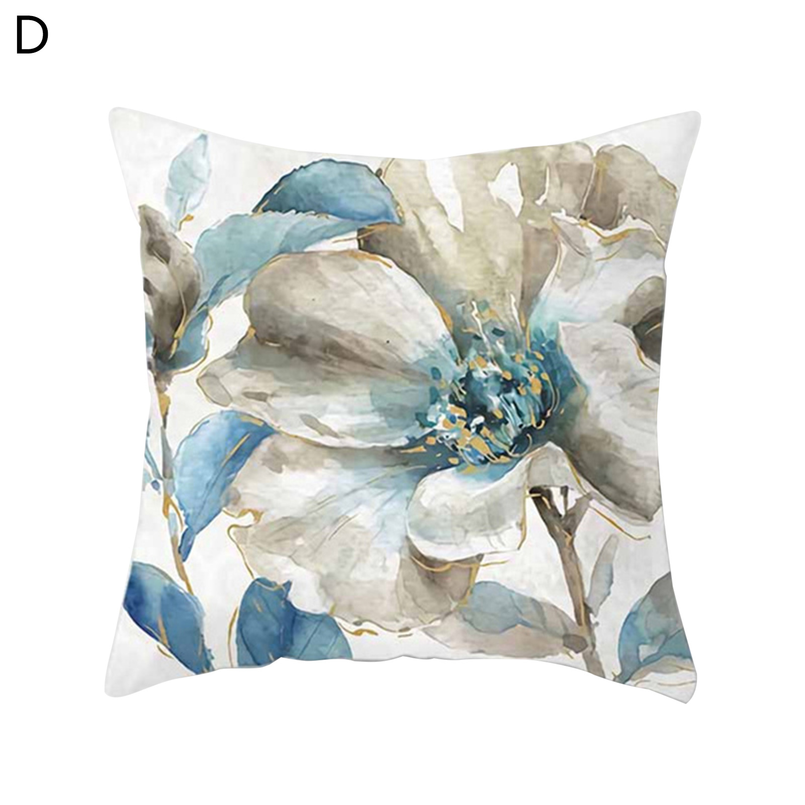 Farmhouse Blue Flower Throw Pillow Covers 18x18 Inch Orchid Butterfly