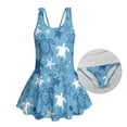 thumbnail image 6 of Uourmeti Girls' Sea Turtle & Starfish Print Skirted One Piece Swim Dress - Quick Dry, Stretchy Beach Bathing Suit for Pool & Vacation, 6 of 8