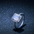 thumbnail image 2 of 7*9mm Princess AAA Cz Band Elegant Women 925 Silver Engagement CZ Ring Size 6-10, 2 of 4