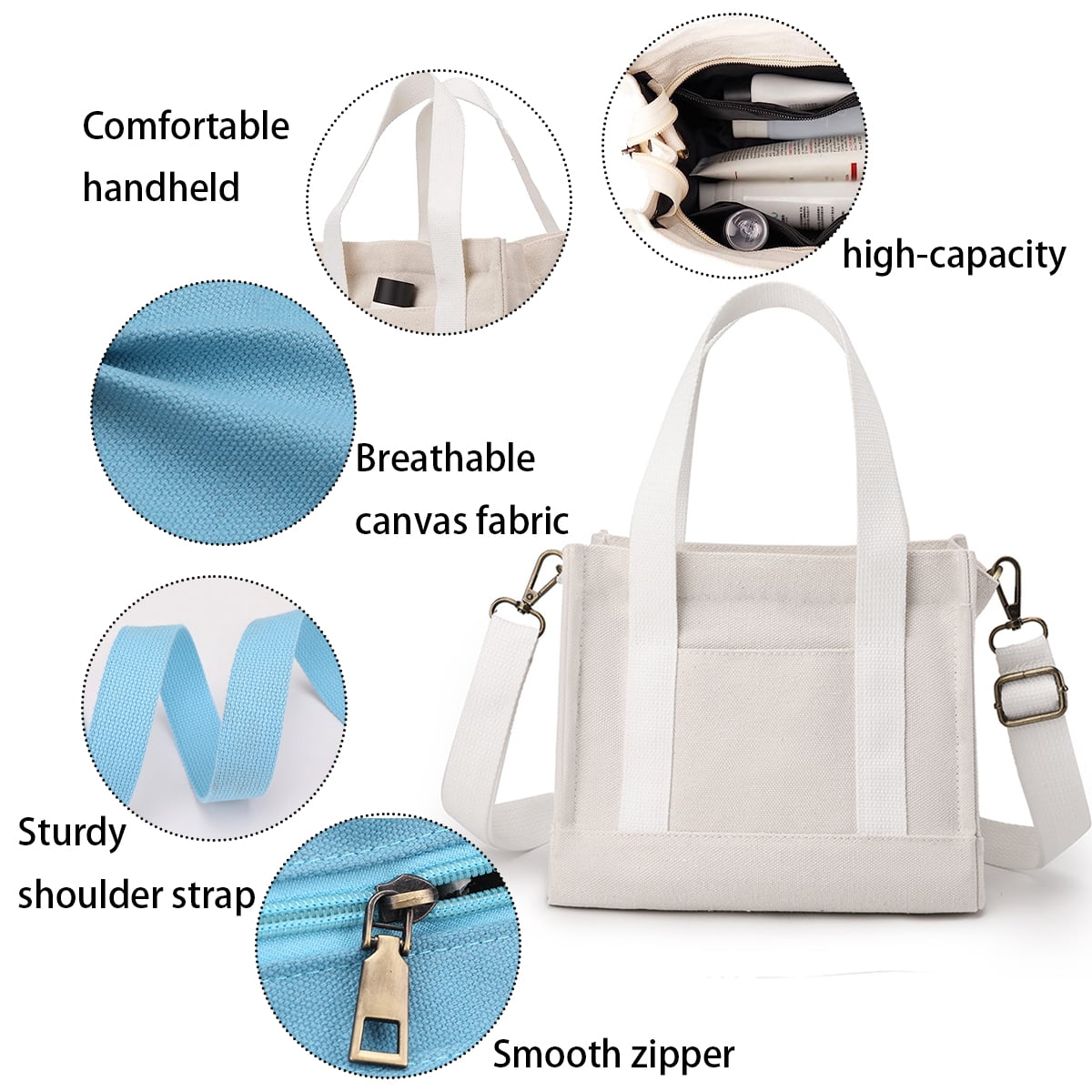 Mini Tote Bag for Women Canvas Crossbody Purse Purse Tote Bag for Women Crossbody Shoulder Purses and Handbags