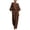 Coffee, variant on Womens 2 Piece Lounge Sets Casual 3/4 Sleeve Tunic Tops Loose Wide Leg Pants Tracksuit Travel Outfits White