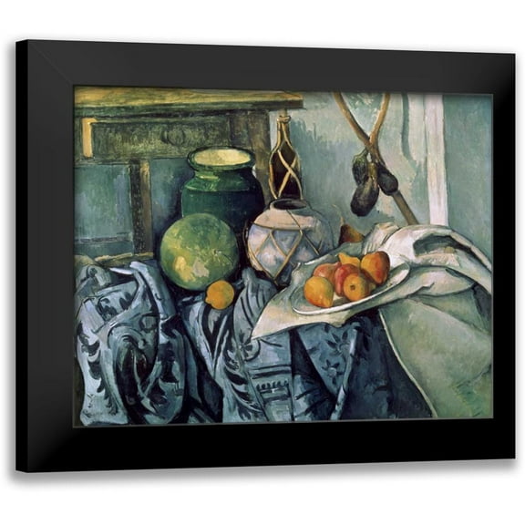 Cezanne, Paul 14x12 Black Modern Framed Museum Art Print Titled - A Still Life Aubergines