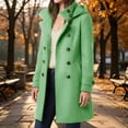thumbnail image 2 of Enjoytime Winter Coats for Women Double Breasted Mid‑Length Hooded Overcoat Fall Winter Warm Cozy Long Sleeve Outerwear, 2 of 5