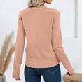 thumbnail image 4 of YDDIAN Cotton Cardigans for Women Loose Fit V Neck Dressy Knit Sweaters Henley Long Sleeve Winter Fashion Basic Cardigan Pink XL, 4 of 5
