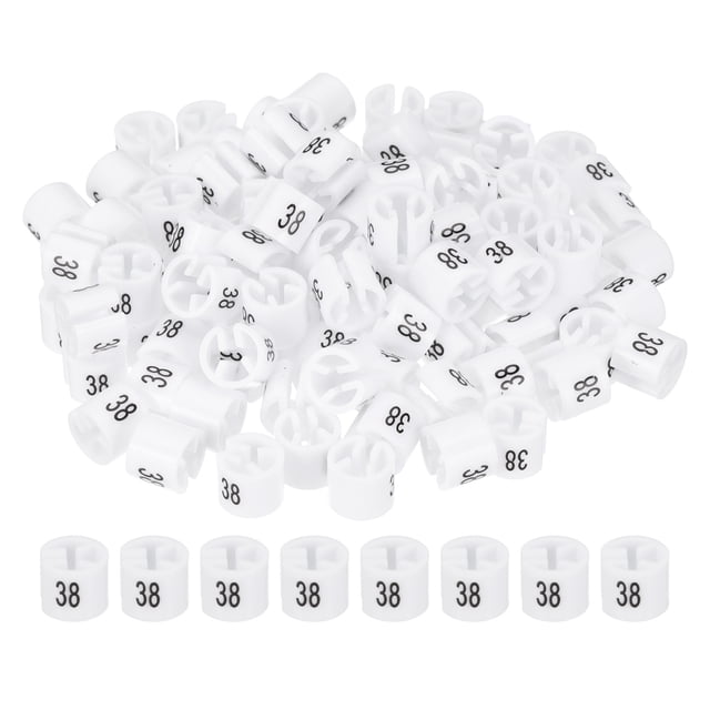 Uxcell Clothes Hanger Markers, Tags Fit Rod Garment Size Hanger Clips Color Coding Label for Clothing Hangers White Number 38