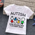 thumbnail image 4 of Camiseta blanca de algodón para niños y niñas con autismo, camisetas con dibujos de rompecabezas, ropa bonita de verano, camisetas de dinosaurios para niños pequeños, disfraces para niños, 4 of 5