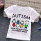 thumbnail image 4 of Camiseta blanca de algodón para niños y niñas con autismo, camisetas con dibujos de rompecabezas, ropa bonita de verano, camisetas de dinosaurios para niños pequeños, disfraces para niños, 4 of 5