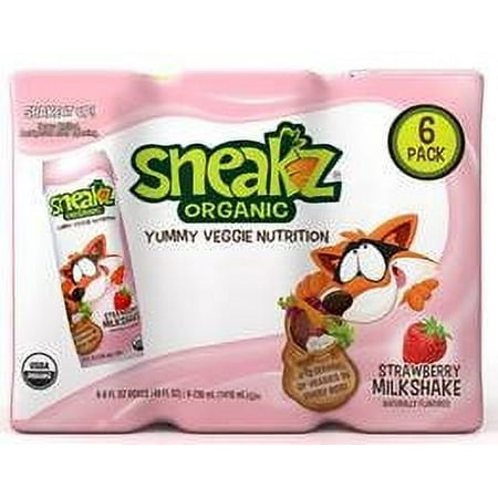 Sneakz Organic Strawberry Milkshake, 8 Fl. Oz., 6 Count