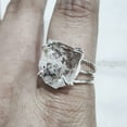 thumbnail image 2 of Natural Herkimer Diamond Ring, Rough Herkimer Diamond Ring, Birthstone, 3 Plain Band, 925 Sterling Silver, Womens Ring, Christmas, Thanksgiving, Handmade, Statement Jewelry, Rough Gemstone Jewelry, 2 of 5