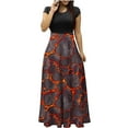 thumbnail image 2 of TIMIFIS Robes Maxi d'Halloween pour Femmes Manches Courtes Col Rond Taille Haute Robe Longue Fluide Tendance Graphique Fête Automne/hiver, 2 of 5