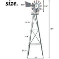 thumbnail image 2 of SOLAURA 8FT Windmill Ornamental Metal Weather Vane for Home, Garden, Yard - Gray, 2 of 7