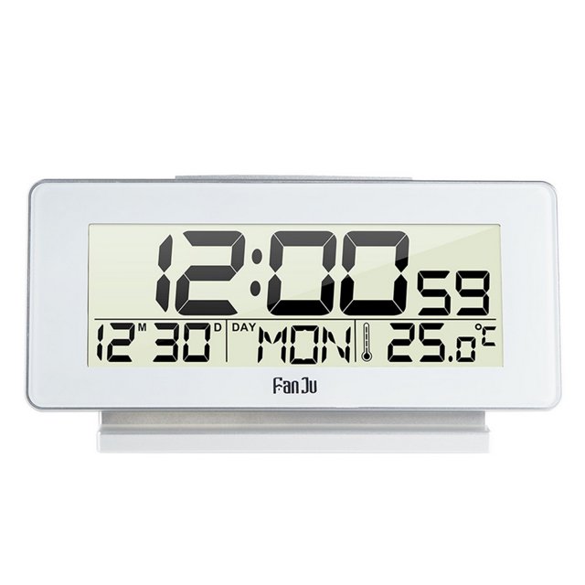 Zootealy FanJu Réveil Numérique avec Écran LCD Rétroéclairé Affichage de l'Heure Calendrier Semaine Température °C/ °F Réveil avec Répétition Horloges Électroniques pour Chambre d'Enfants Bureau Voyage