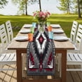 thumbnail image 4 of Boho Red Grey Short Table Runner 36 Inches Long,Geometric Southwestern Retro Ethnic Cotton Linen Table Runners Dresser Scarves,Fabric Tabletop Scarf Furniture Cover for Home Dinner Party 13"x36", 4 of 9